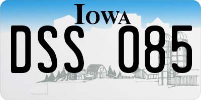 IA license plate DSS085