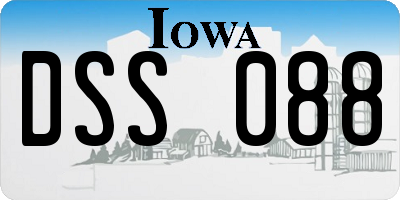 IA license plate DSS088