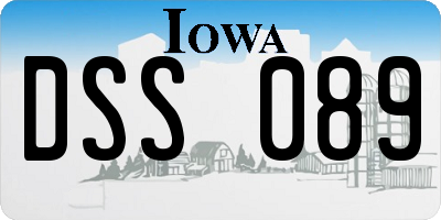 IA license plate DSS089