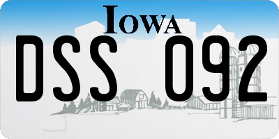 IA license plate DSS092