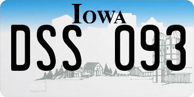 IA license plate DSS093