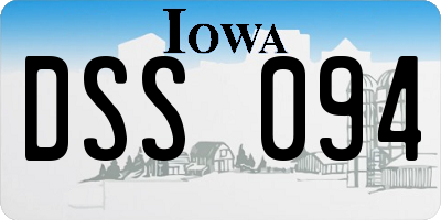 IA license plate DSS094