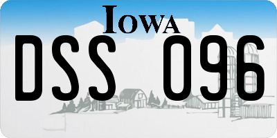 IA license plate DSS096