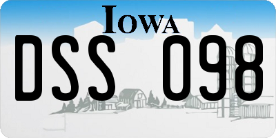 IA license plate DSS098
