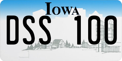IA license plate DSS100