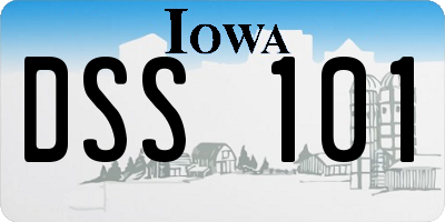 IA license plate DSS101