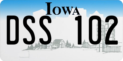 IA license plate DSS102