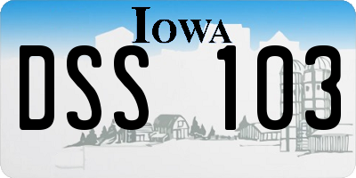 IA license plate DSS103