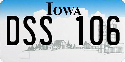 IA license plate DSS106