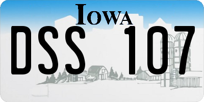 IA license plate DSS107