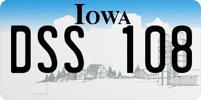 IA license plate DSS108