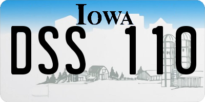 IA license plate DSS110