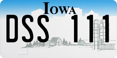 IA license plate DSS111