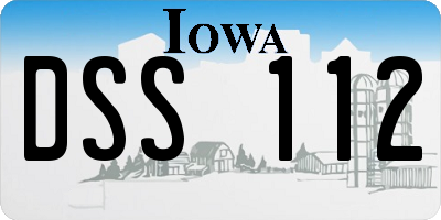 IA license plate DSS112