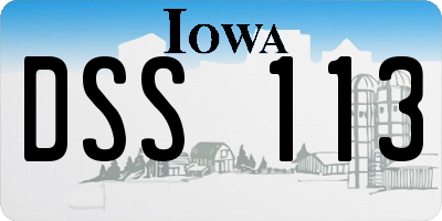 IA license plate DSS113