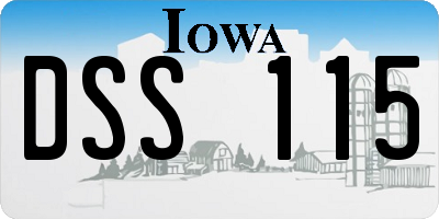 IA license plate DSS115