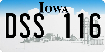 IA license plate DSS116