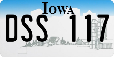 IA license plate DSS117
