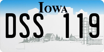 IA license plate DSS119