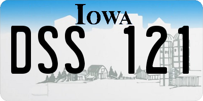 IA license plate DSS121