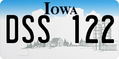 IA license plate DSS122