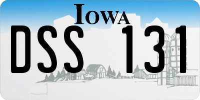 IA license plate DSS131