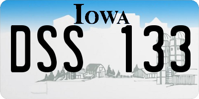 IA license plate DSS133