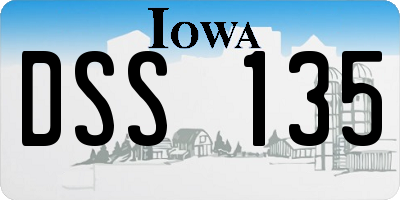 IA license plate DSS135