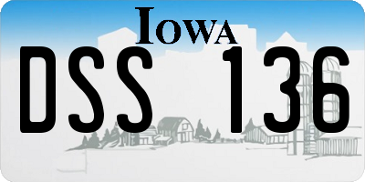 IA license plate DSS136
