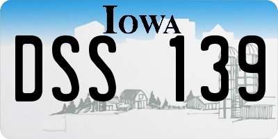 IA license plate DSS139