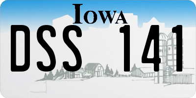 IA license plate DSS141