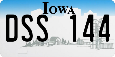 IA license plate DSS144