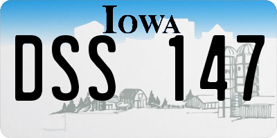 IA license plate DSS147