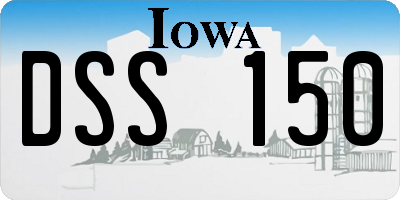 IA license plate DSS150