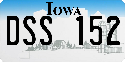 IA license plate DSS152