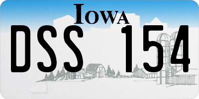 IA license plate DSS154