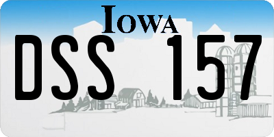 IA license plate DSS157