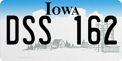 IA license plate DSS162