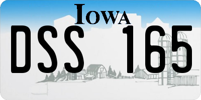 IA license plate DSS165