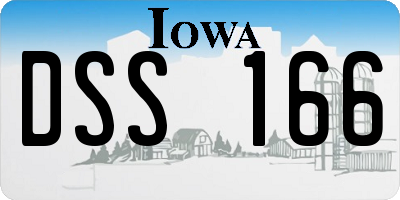 IA license plate DSS166