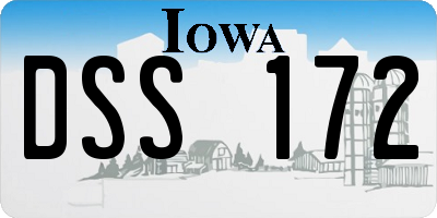 IA license plate DSS172