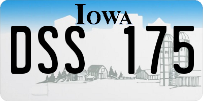 IA license plate DSS175