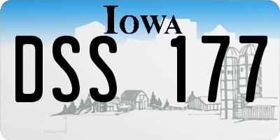 IA license plate DSS177