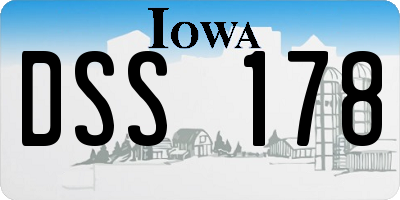 IA license plate DSS178
