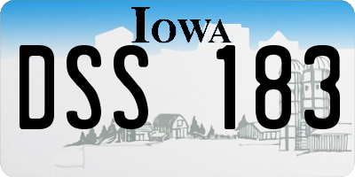 IA license plate DSS183