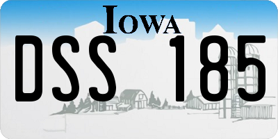 IA license plate DSS185