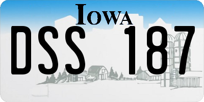 IA license plate DSS187