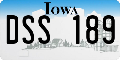 IA license plate DSS189