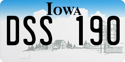 IA license plate DSS190