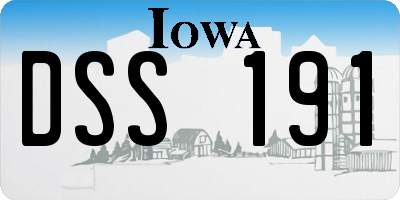 IA license plate DSS191